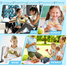 Leak-Proof Airtight Lunch Box with Spoon, 2 Compartments