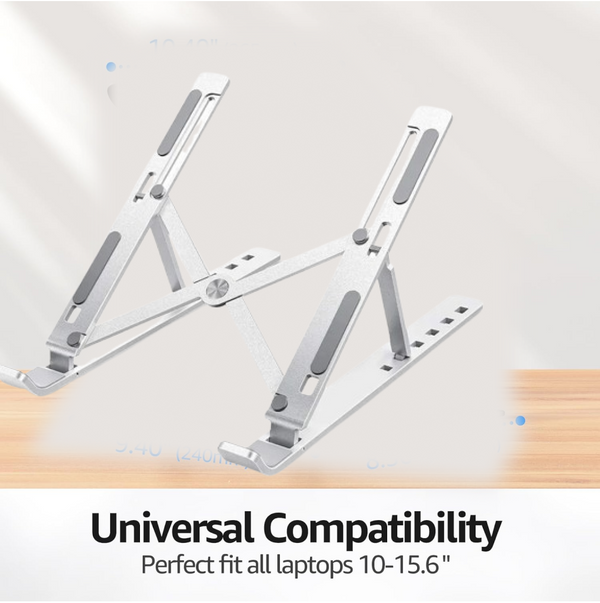 Metal Portable Laptop Stand – 6-Angle Adjustable Riser for Laptops, Phones & Tablets