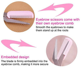 Stainless Steel Eyebrow Shaping Cut Scissors Comb Hair Remover