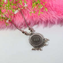 Oxidised Silver Traditional Long Necklace (1 Pc)