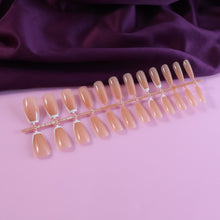 Elegant Nude Glossy Artificial Nail Tips Fake Nails (24 Pc Set)