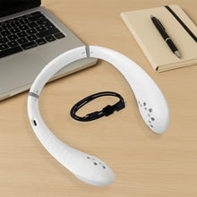 0876 Neck Fan Portable And Wearable Personal Fan Usb Rechargeable Headphone Design Neckband Fan With 3 Speeds Suitable For Outdoor Family Sports Travel